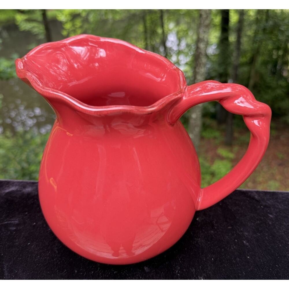 Village Collection Persimmon Red PARK DESIGNS Water Juice Pitcher Mint! Twist